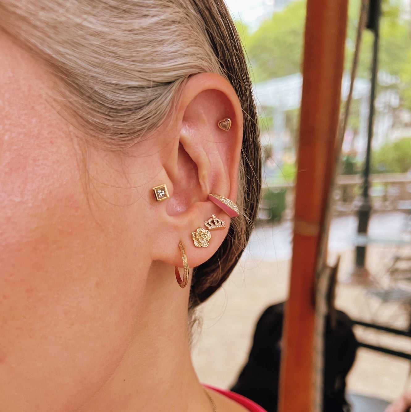 Petite Diamond Hoops