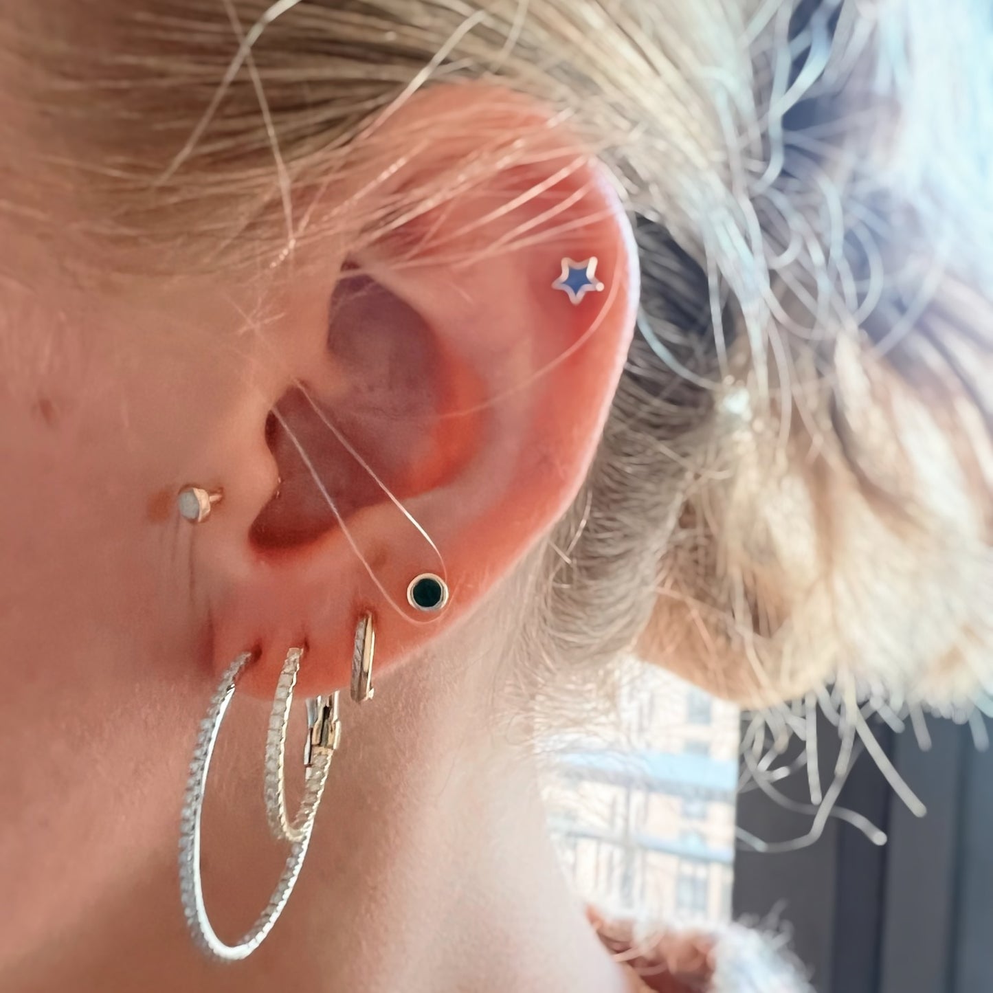 Medium Diamond Hoops