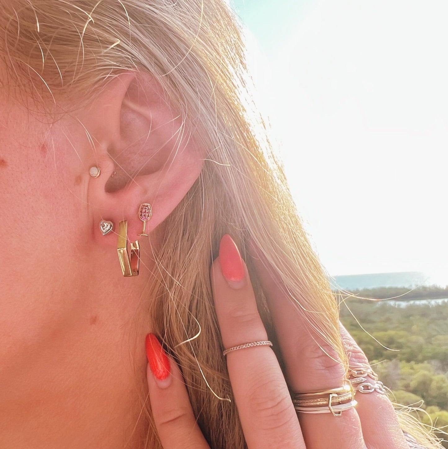 Wine Ruby Stud