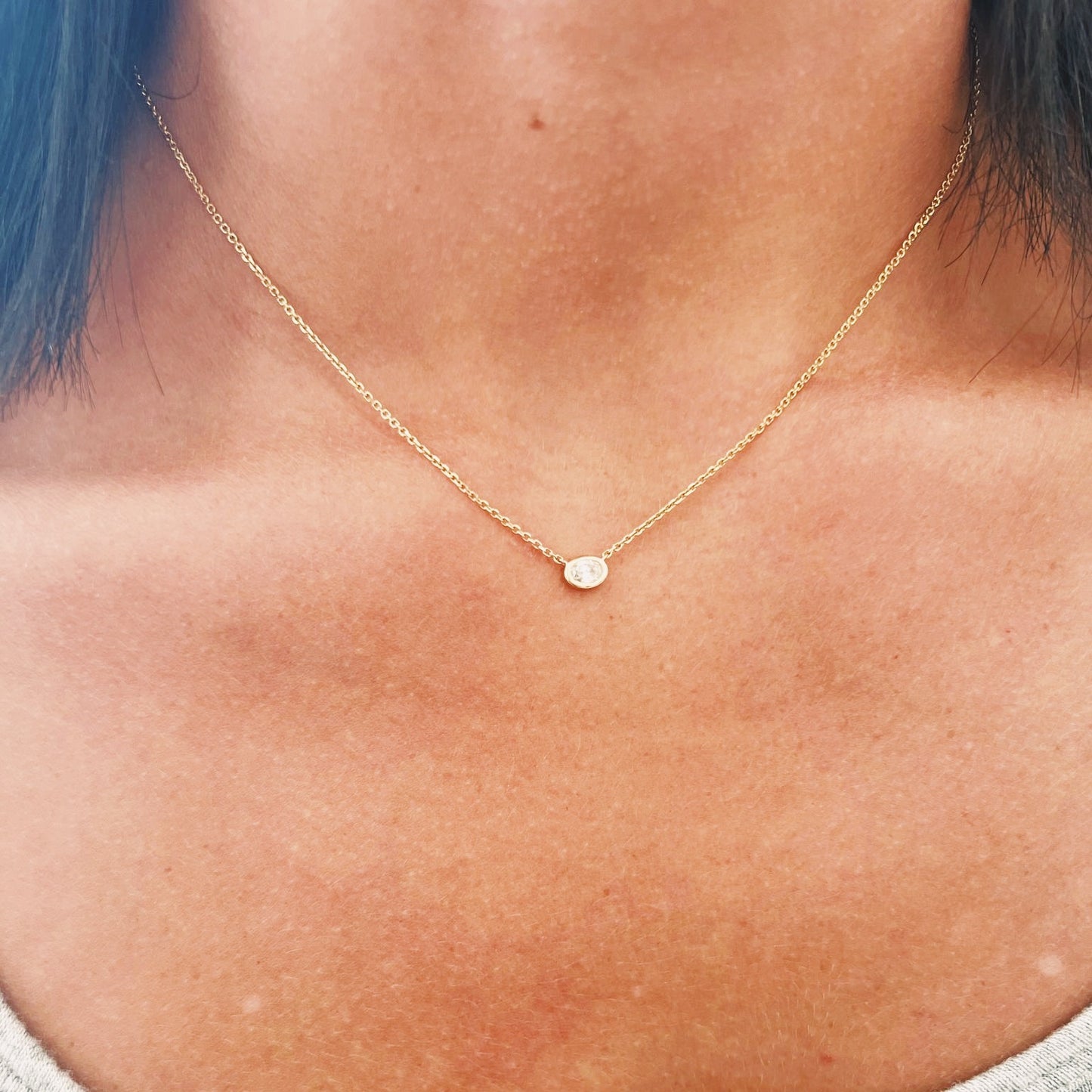 Oval Diamond Pendant