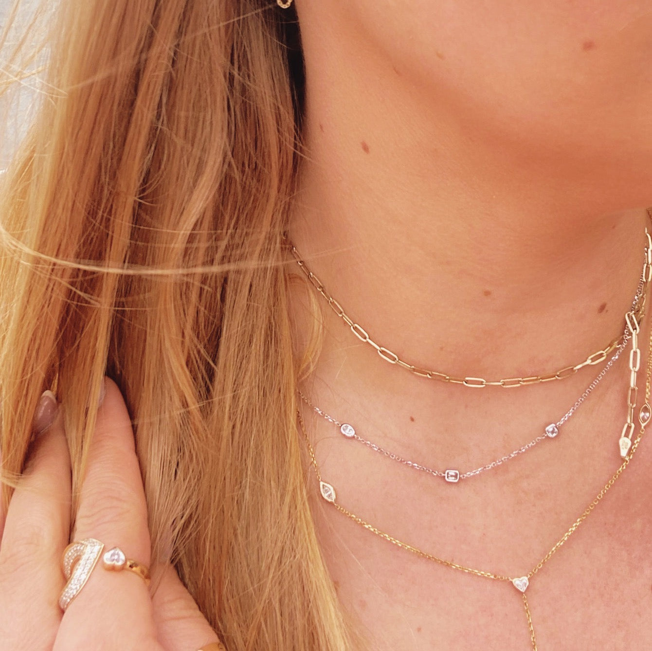 Mixed Fancy Cut Diamond By The Yard Necklace