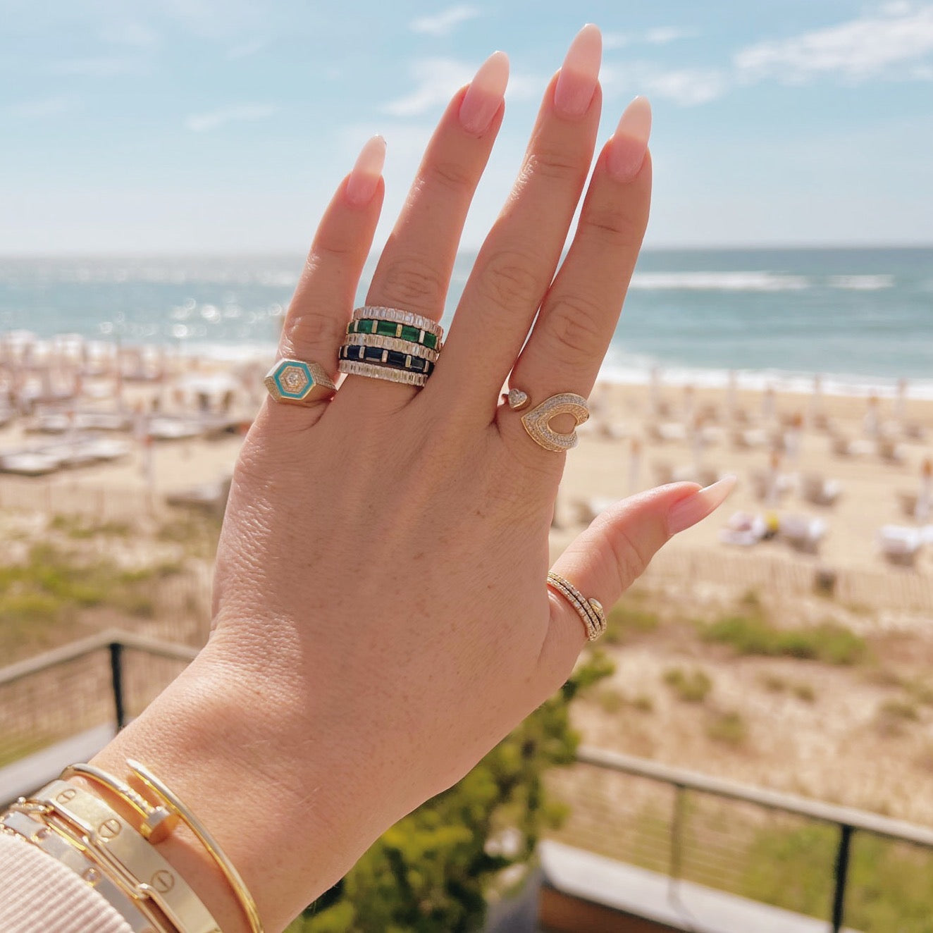 Emerald Cut Emerald Band