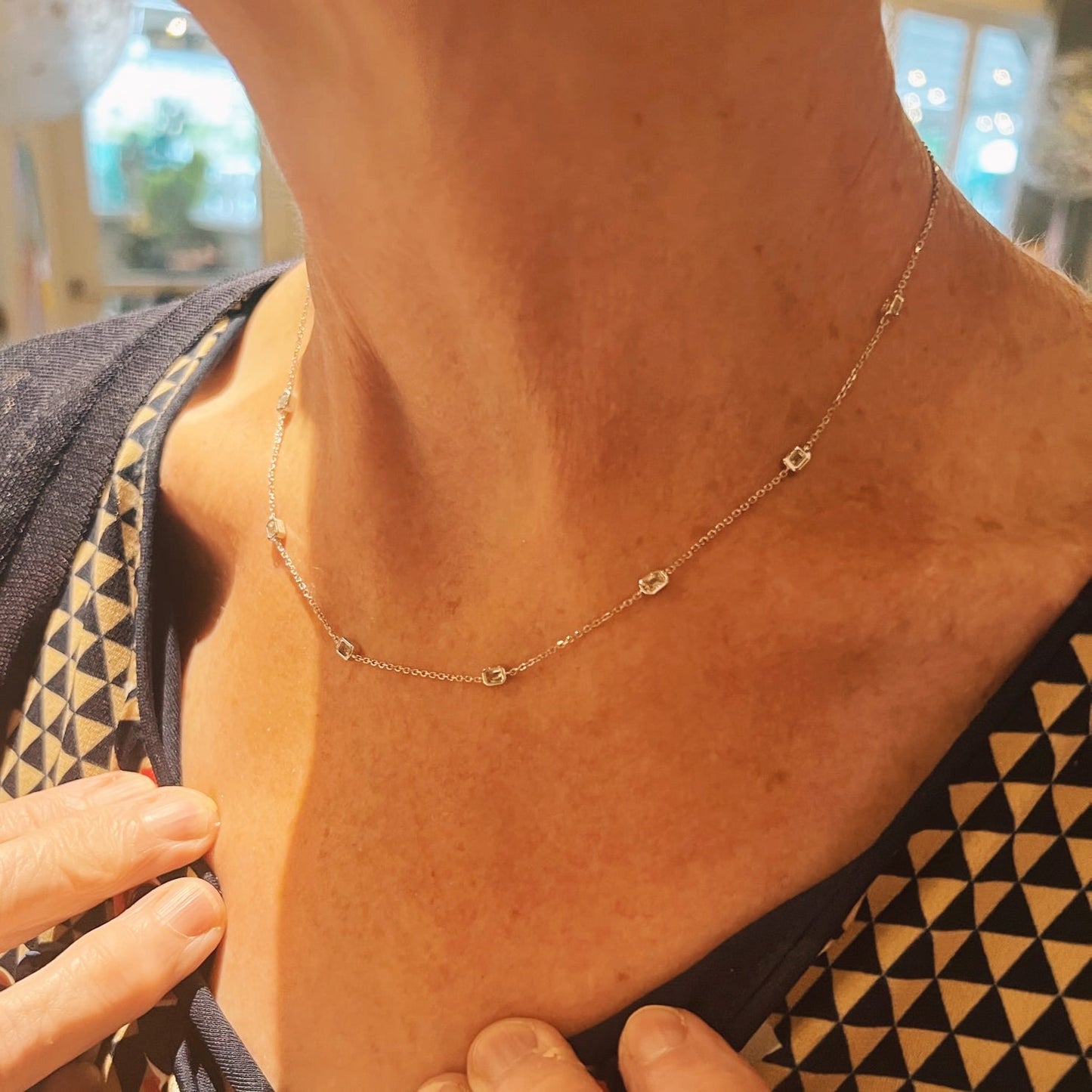 Emerald Diamond By The Yard Necklace