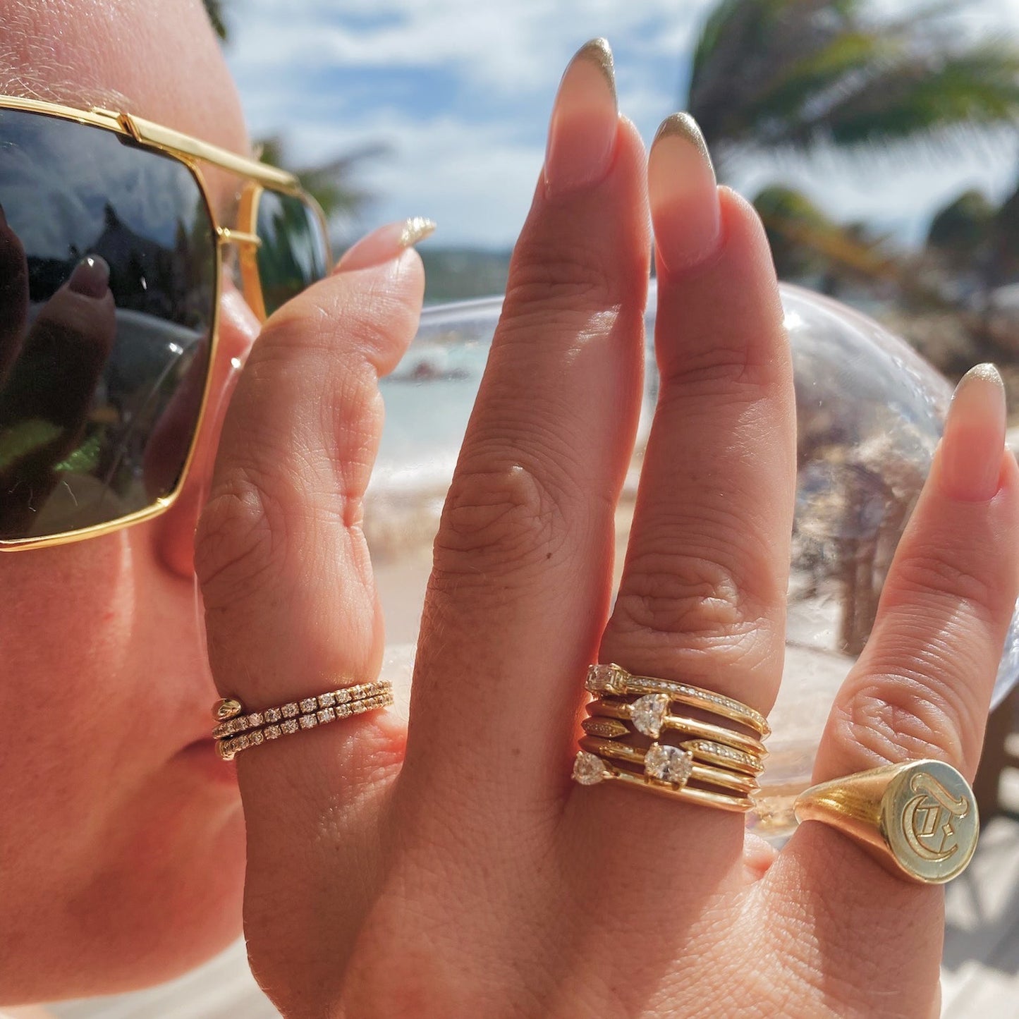 Coil Diamond Flexible Ring