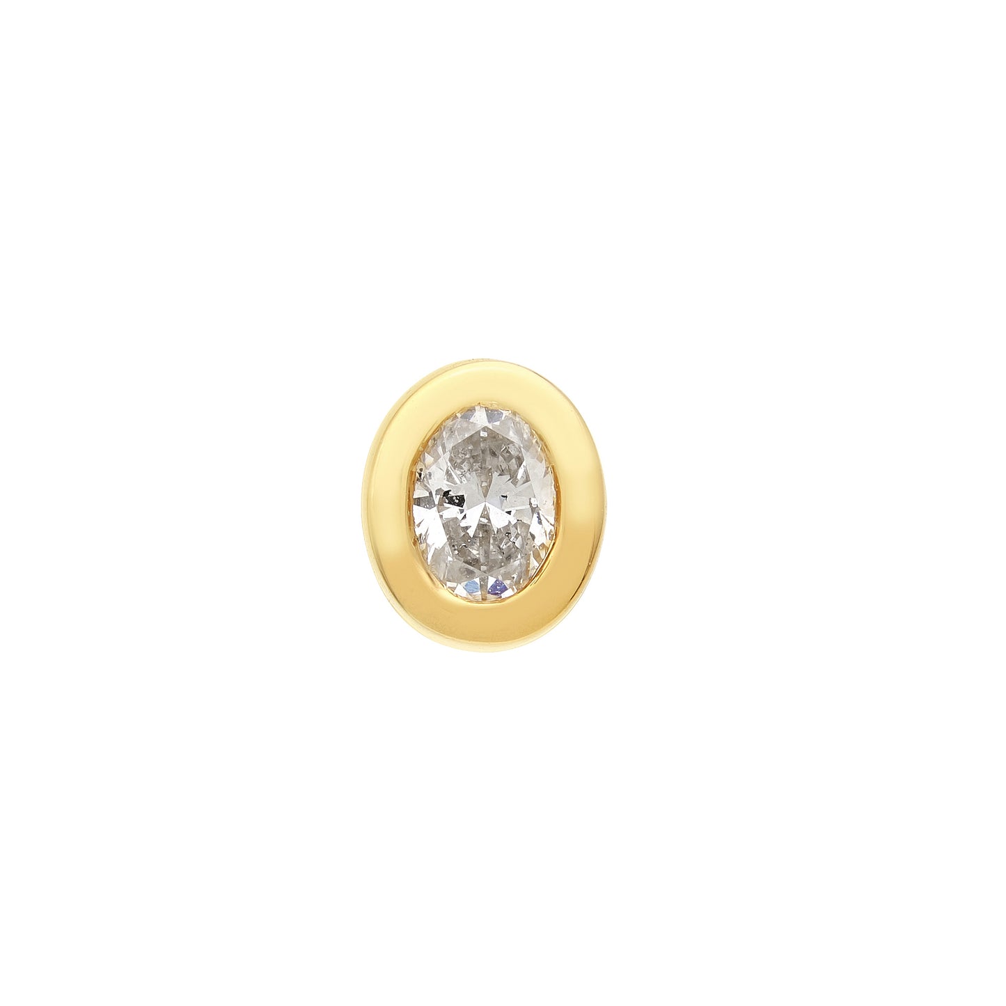 Oval Diamond Single Stud