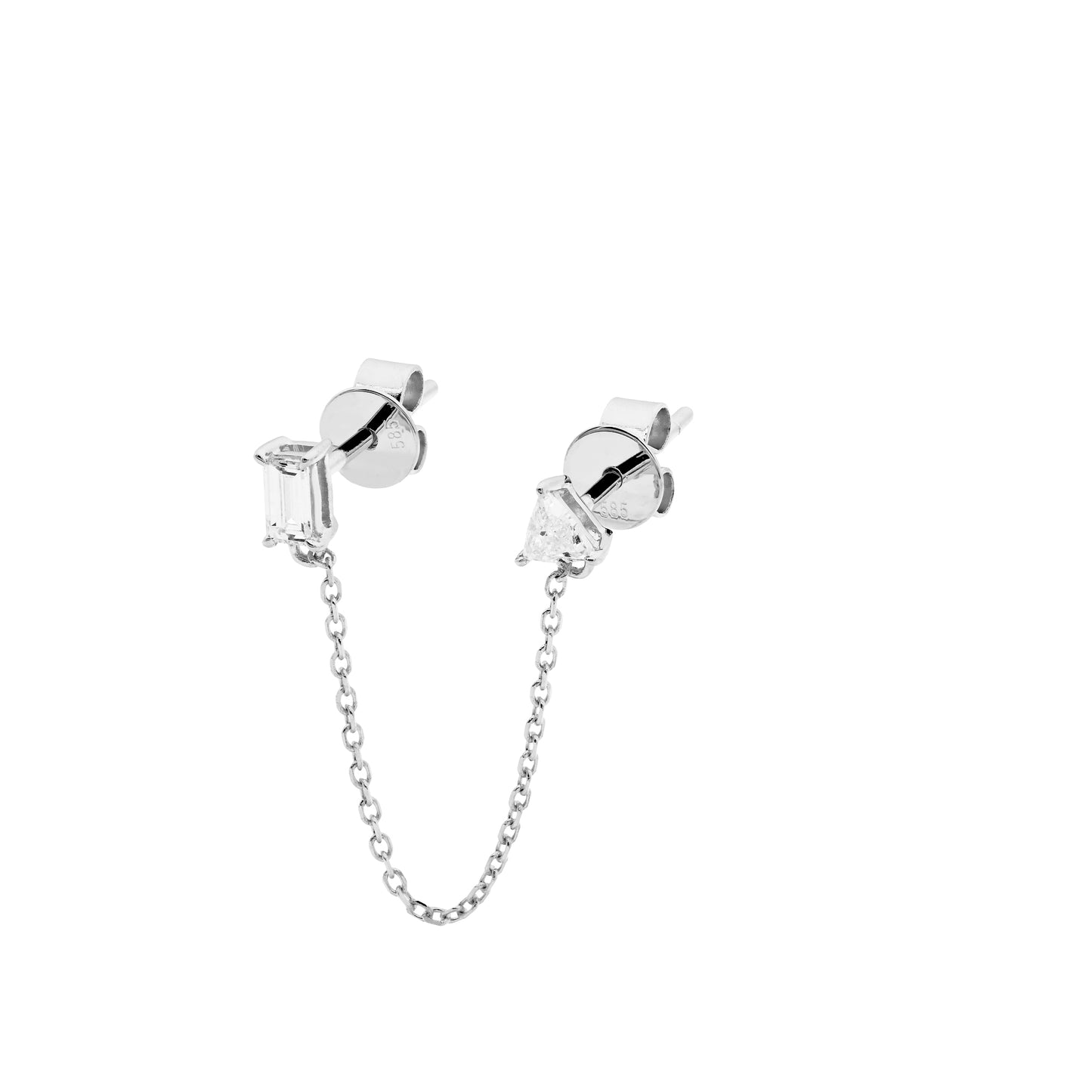 Trillion diamond studs earrings