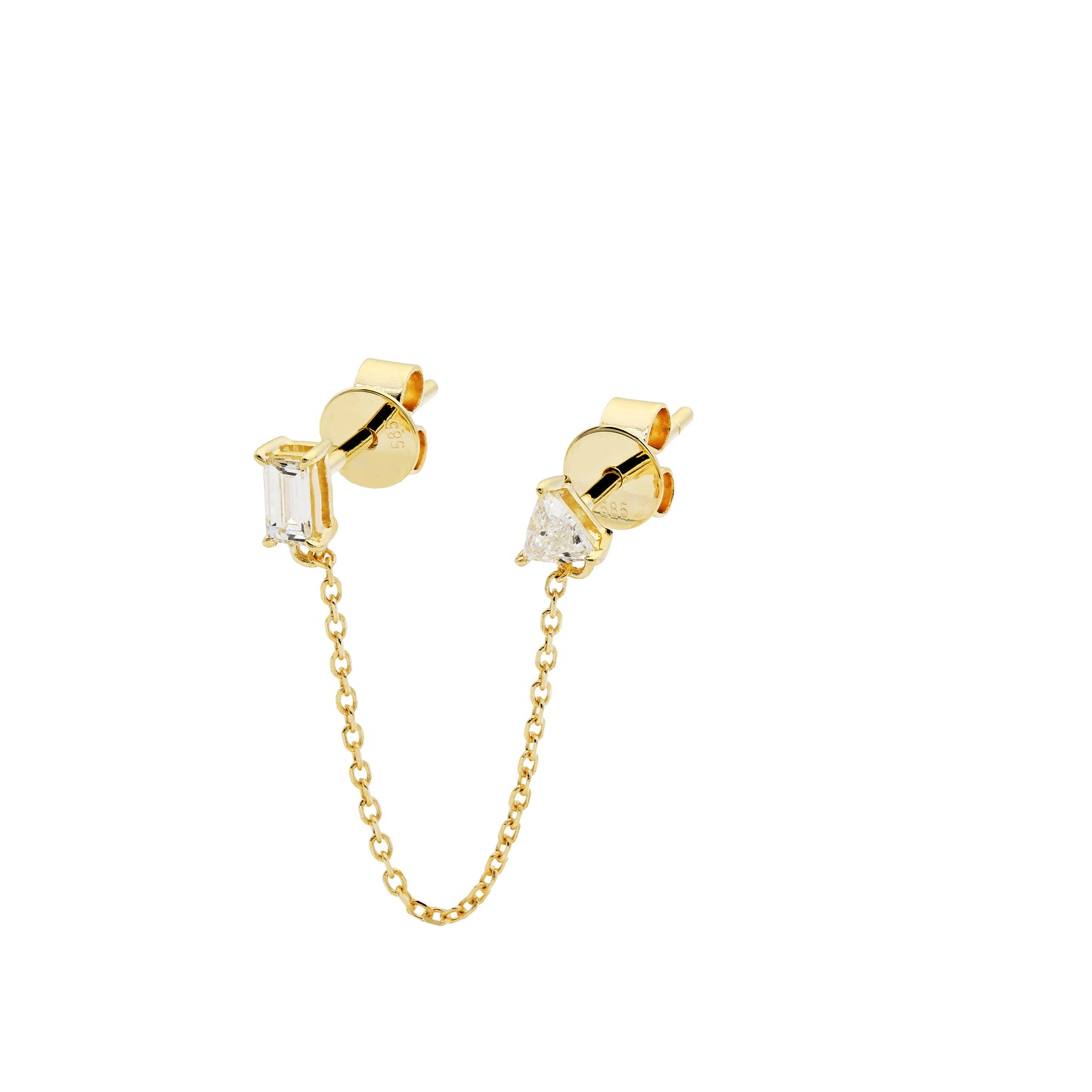 Trillion diamond studs earrings