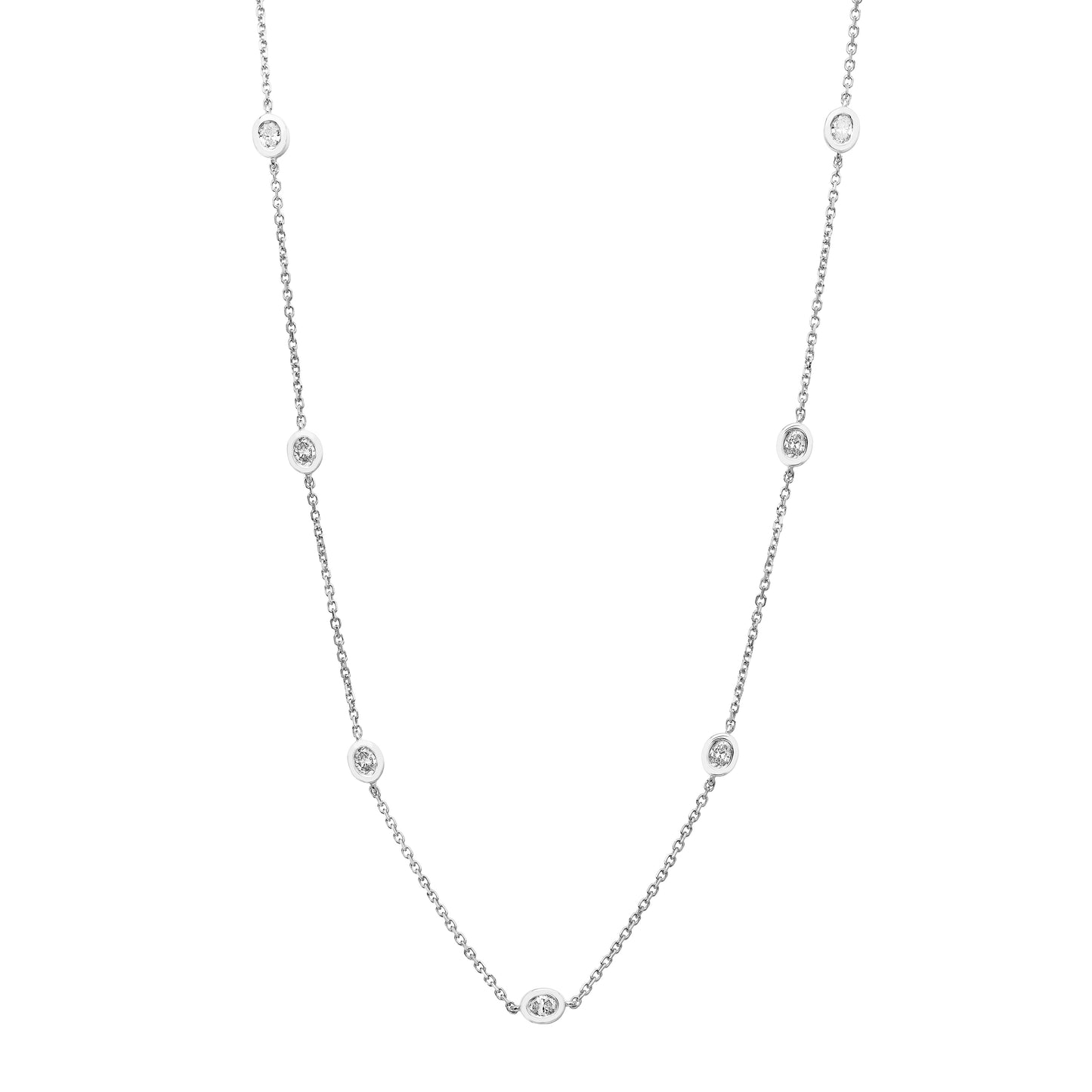 Oval diamond by the yard necklace