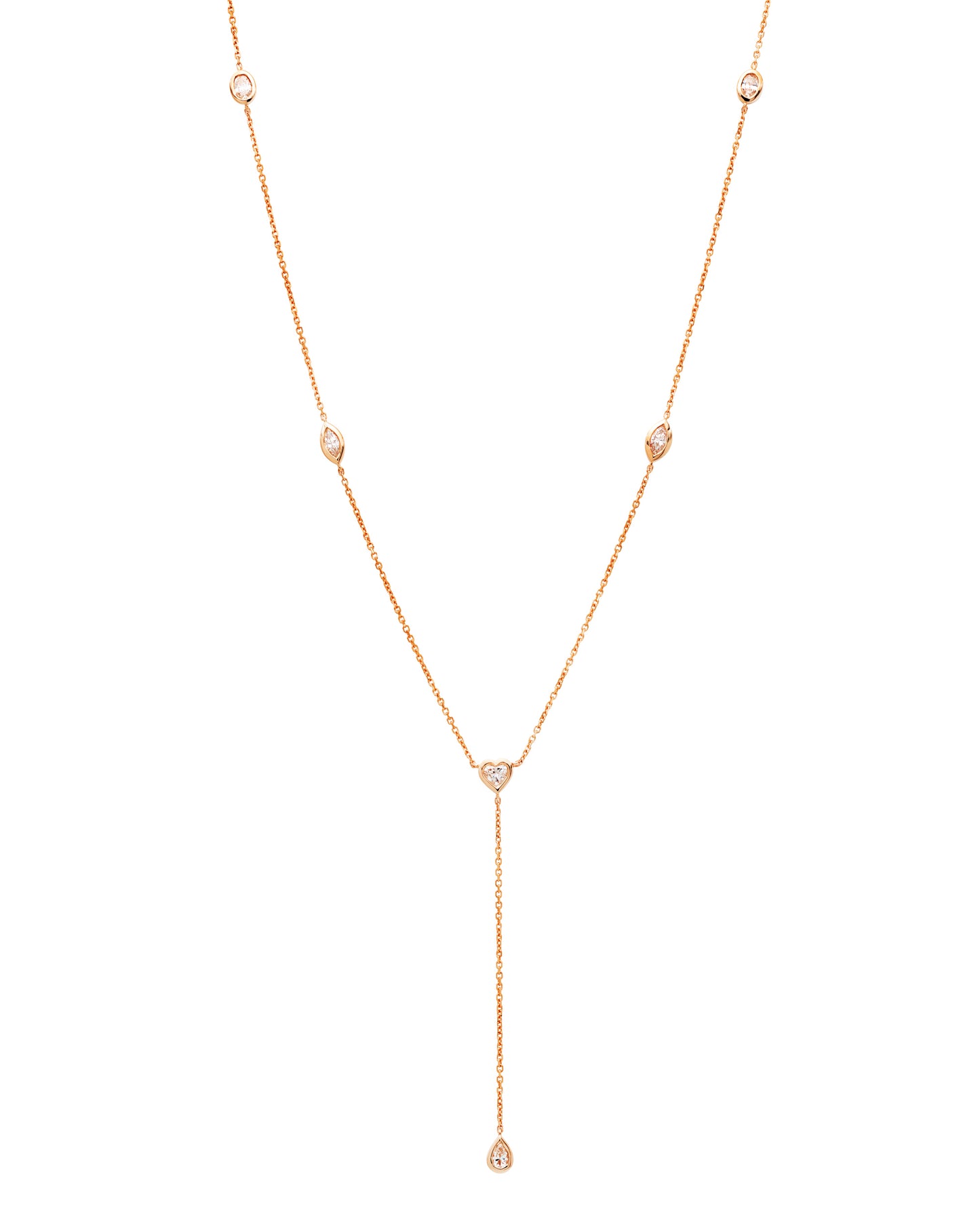 bezel fancy diamonds necklace