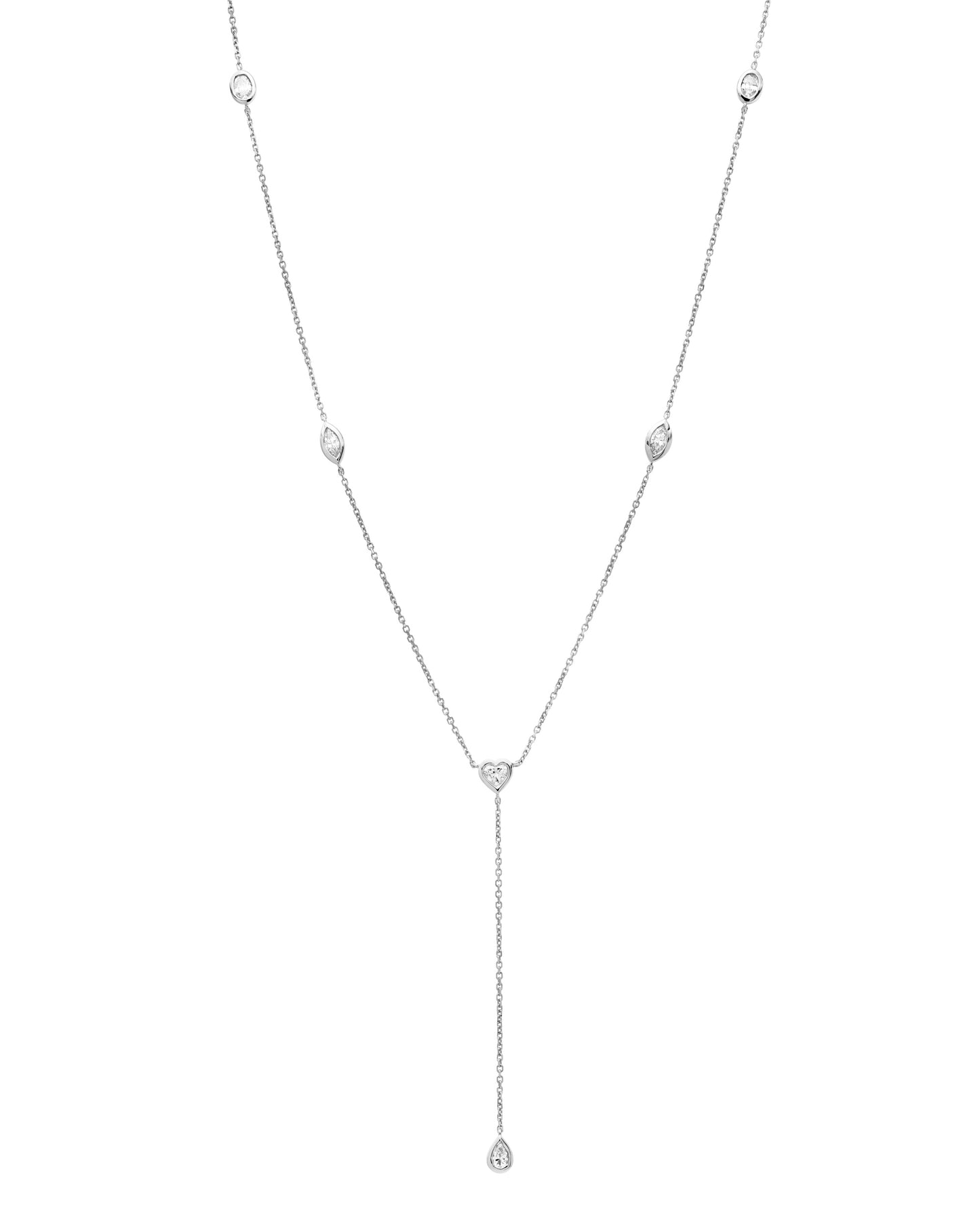 bezel fancy diamonds necklace