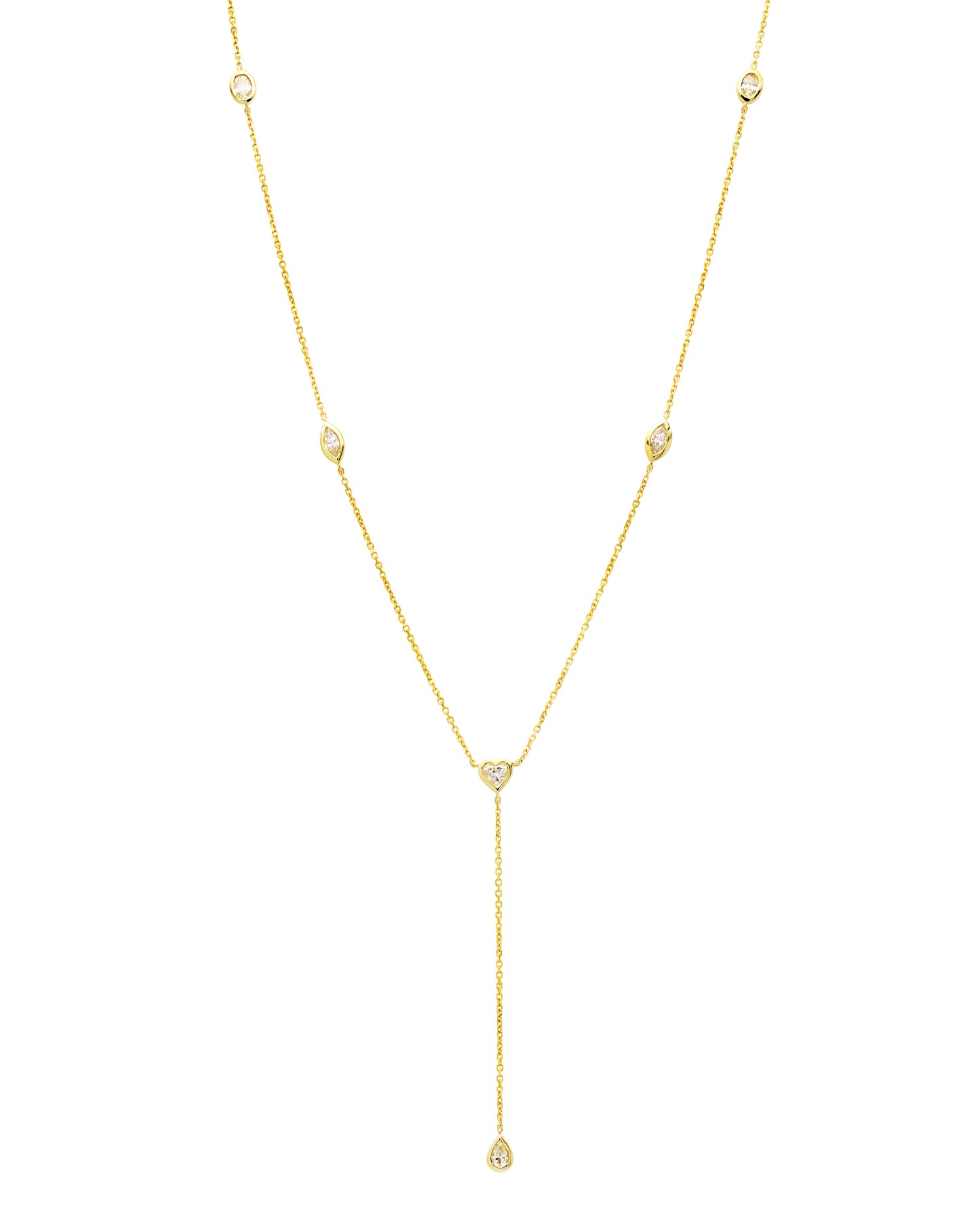 bezel fancy diamonds necklace