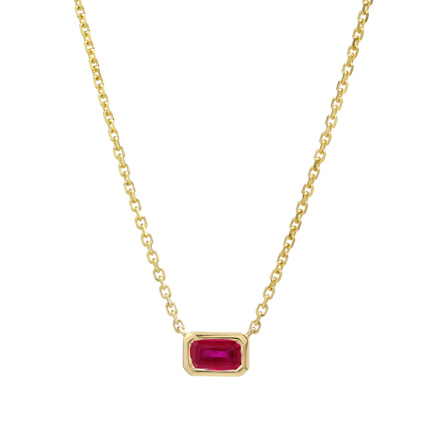 Emerald Cut Ruby Pendant