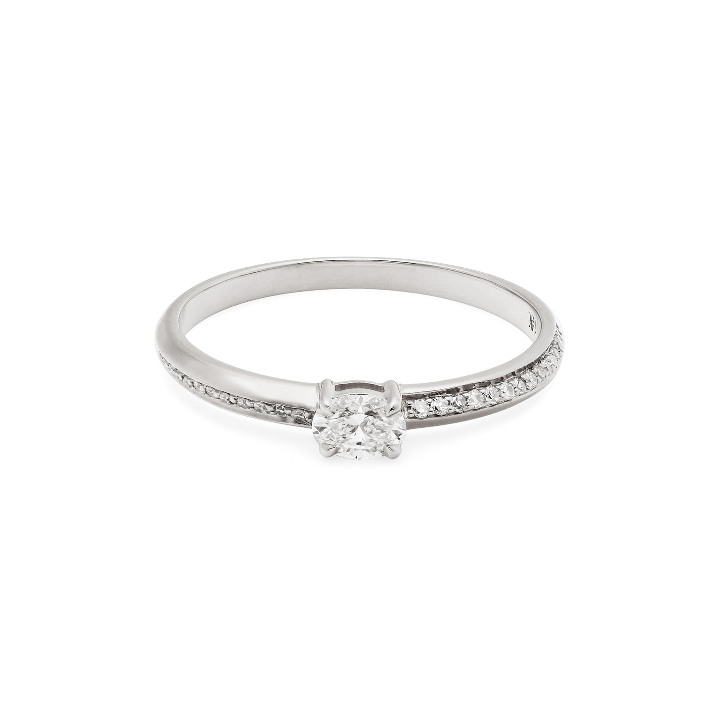 Oval Diamond with Pave Ring