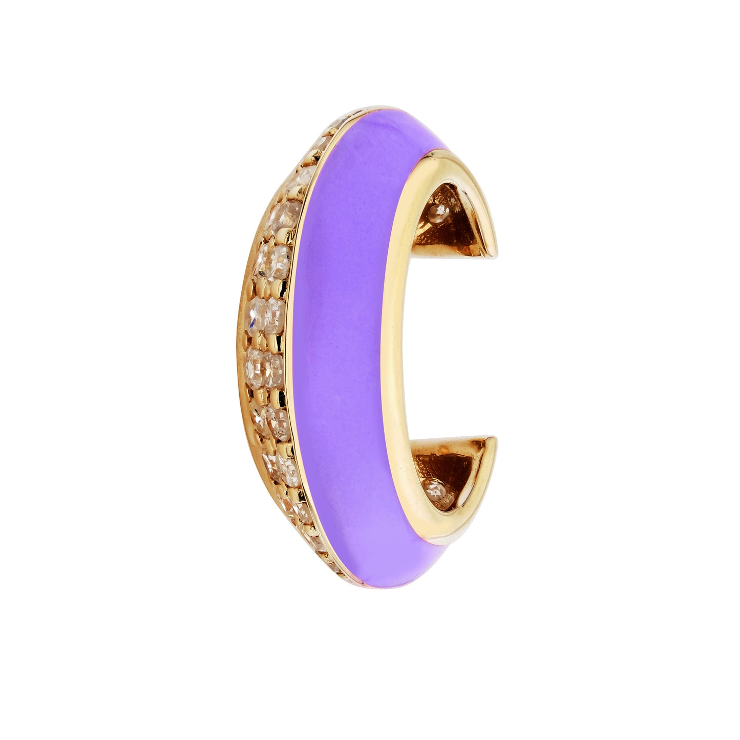 Diamond & Lavender Enamel Ear Cuff