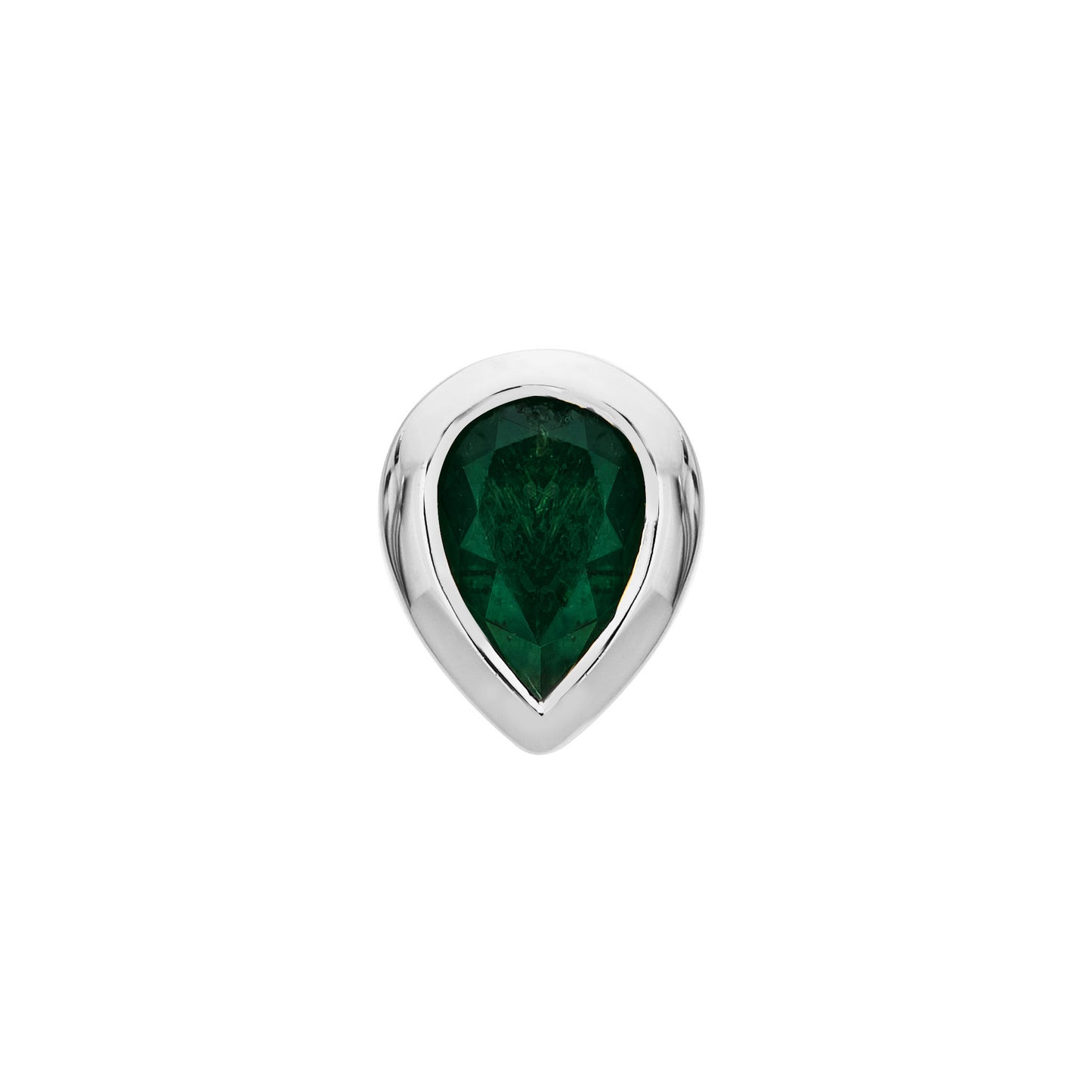 Green Emerald Pear Shape Stud