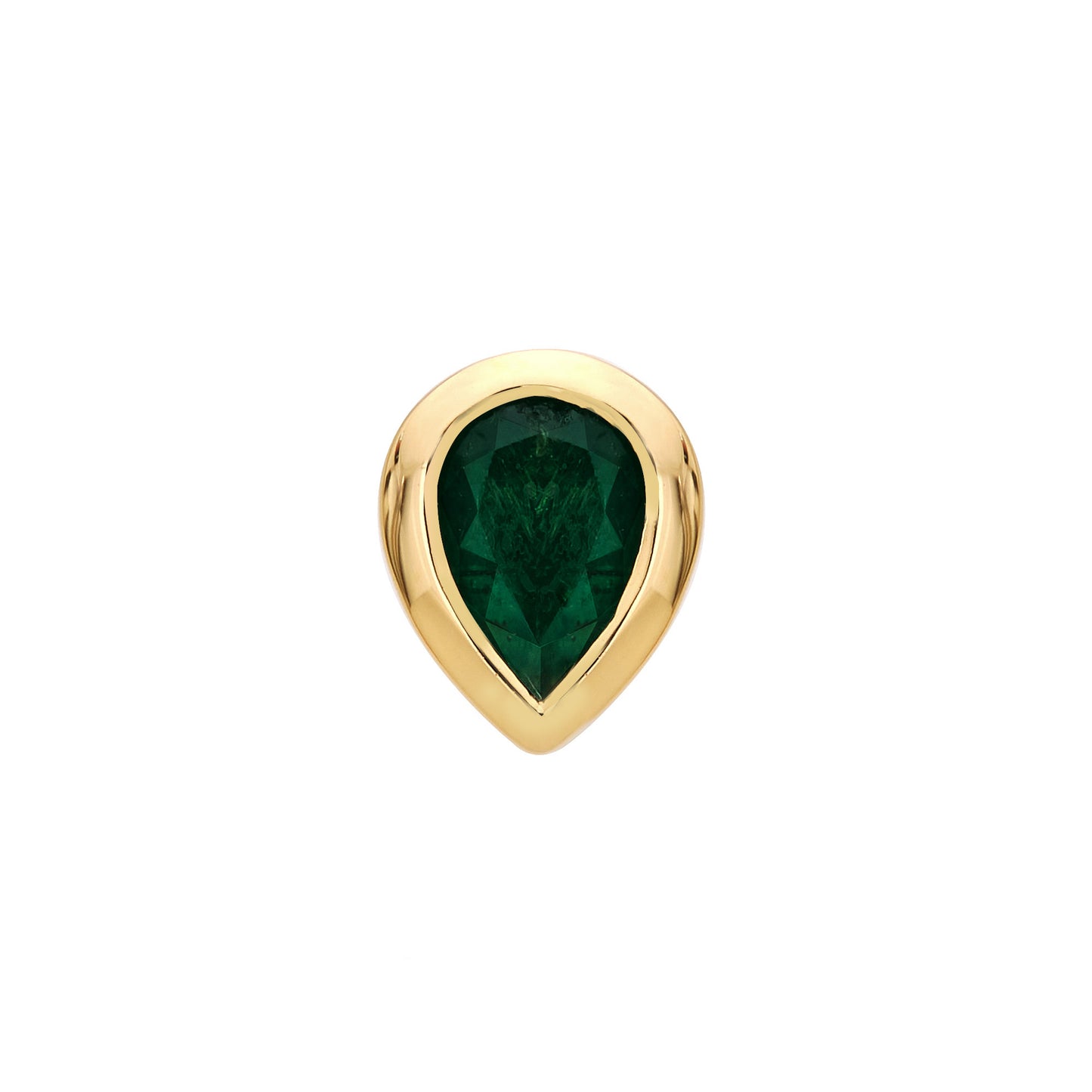 Green Emerald Pear Shape Stud