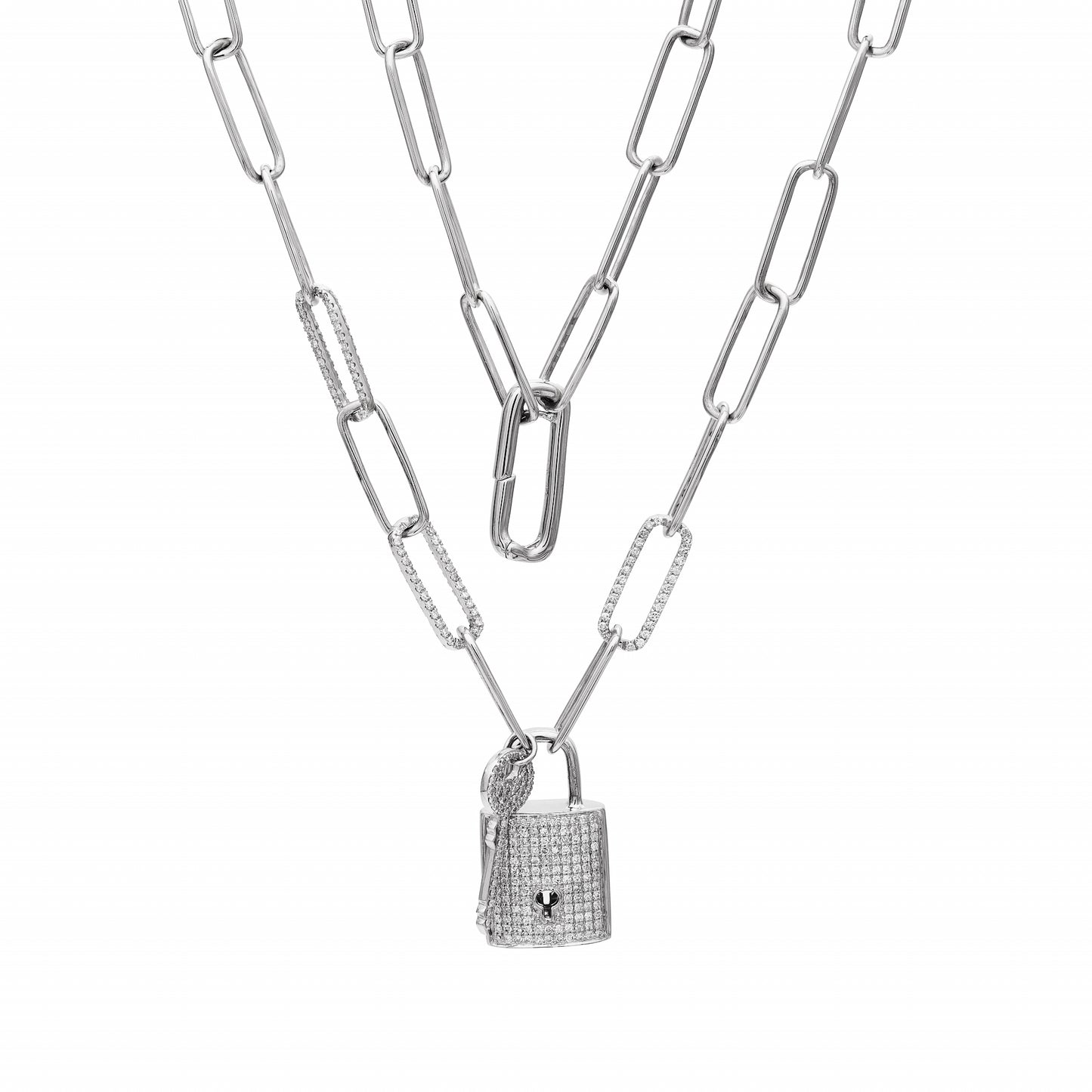 Lock & Key Diamond Necklace