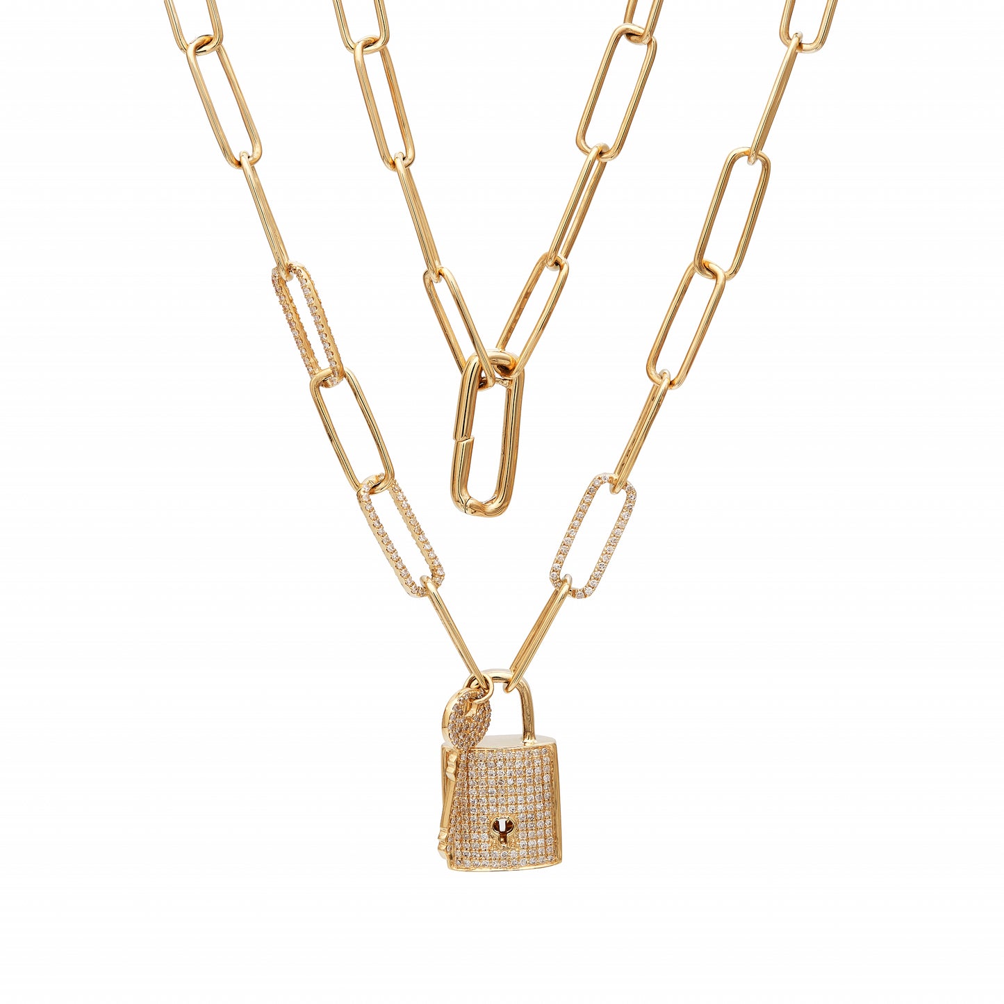 Lock & Key Diamond Necklace
