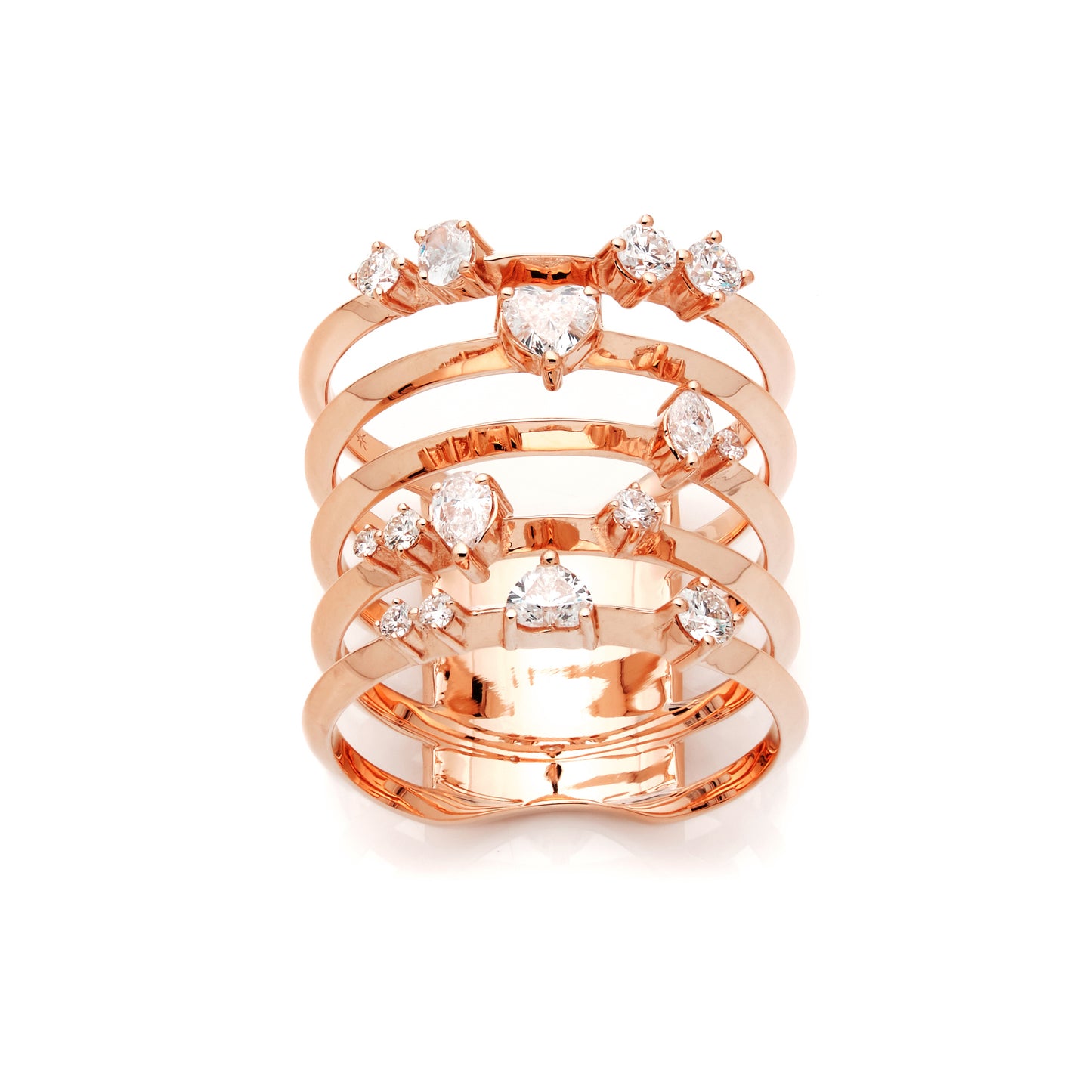 Knife edge multi-row ring