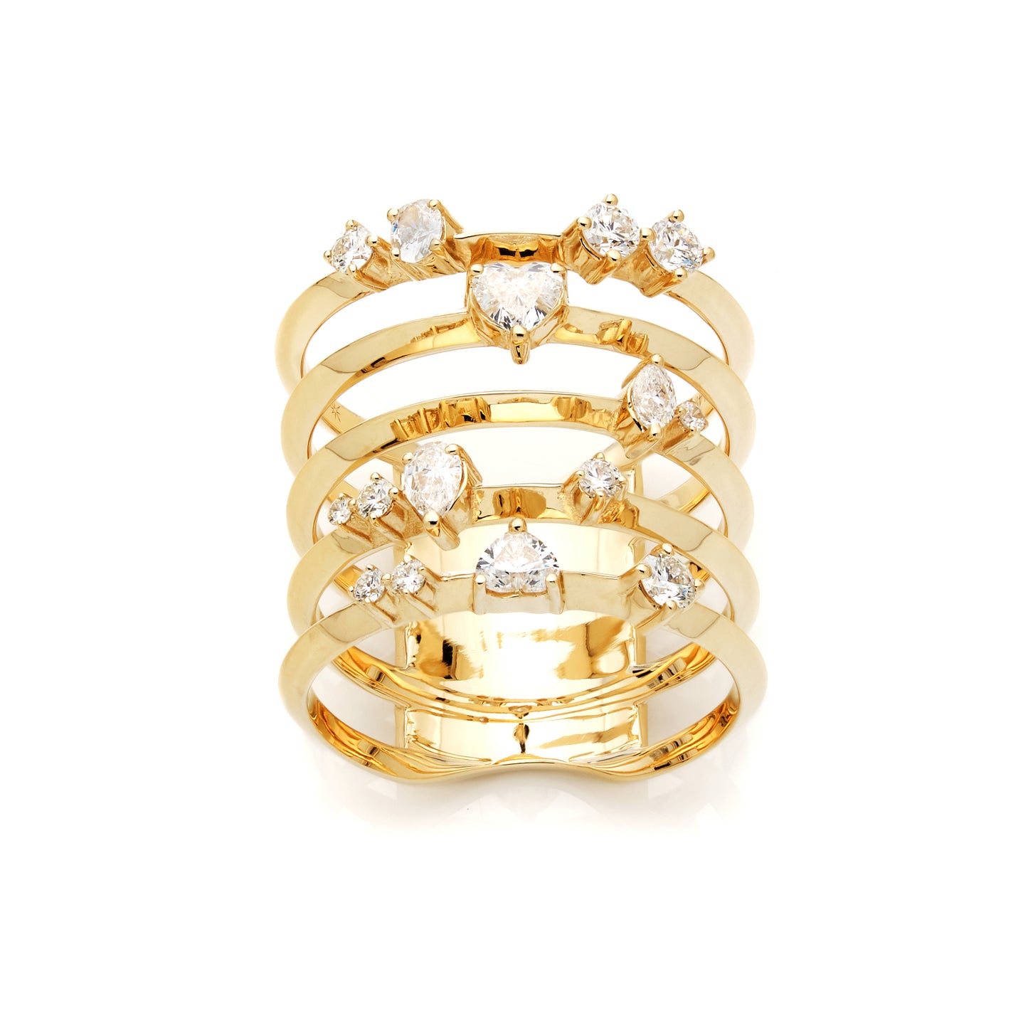 Knife edge multi-row ring