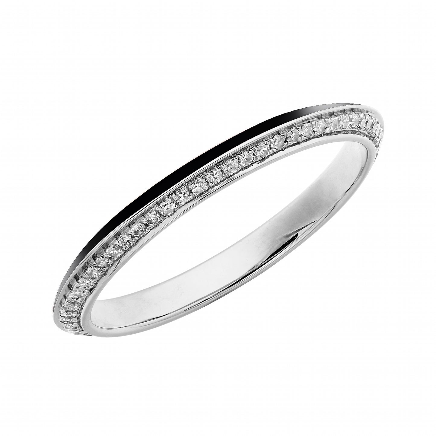 Diamond & Black Enamel Eternity Band