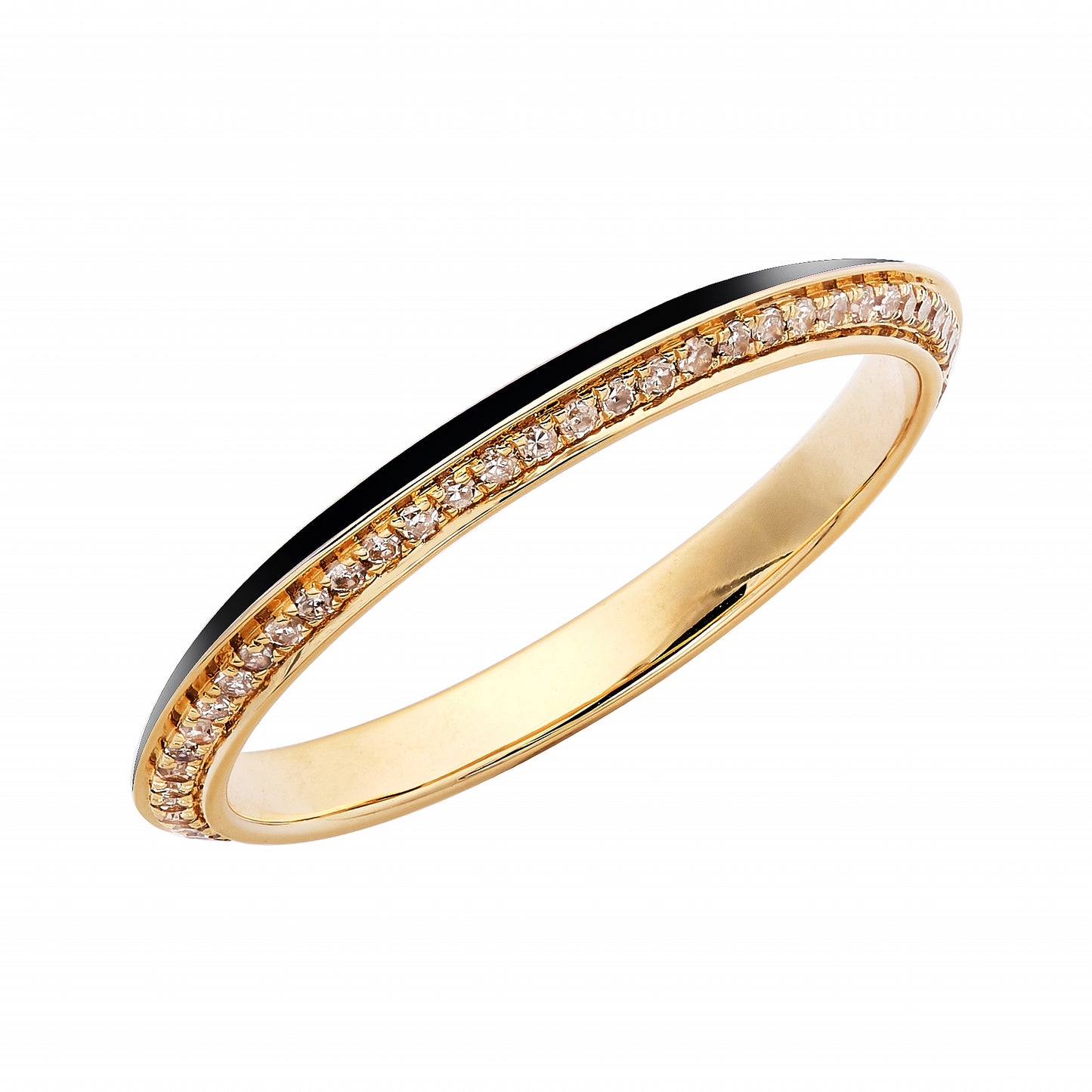 Diamond & Black Enamel Eternity Band