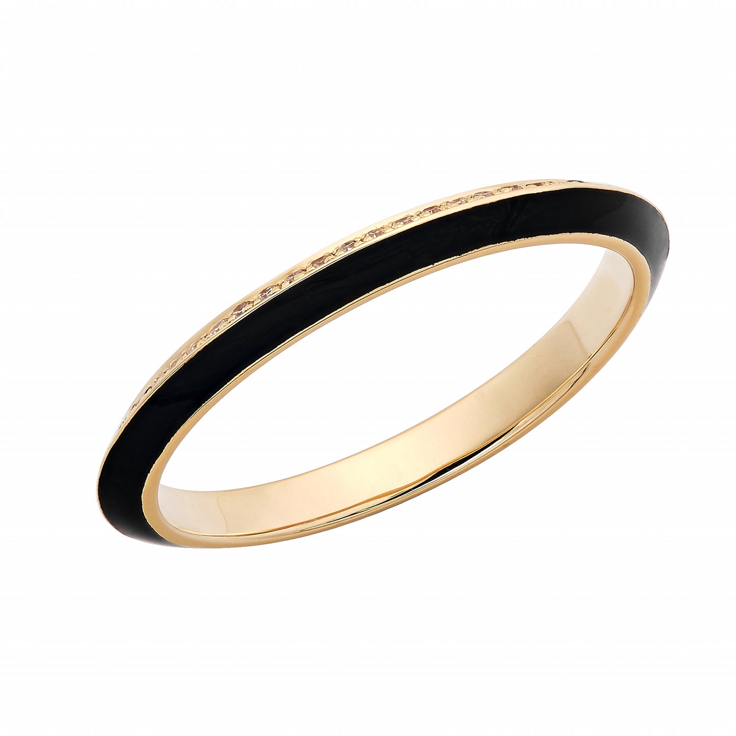 Diamond & Black Enamel Eternity Band