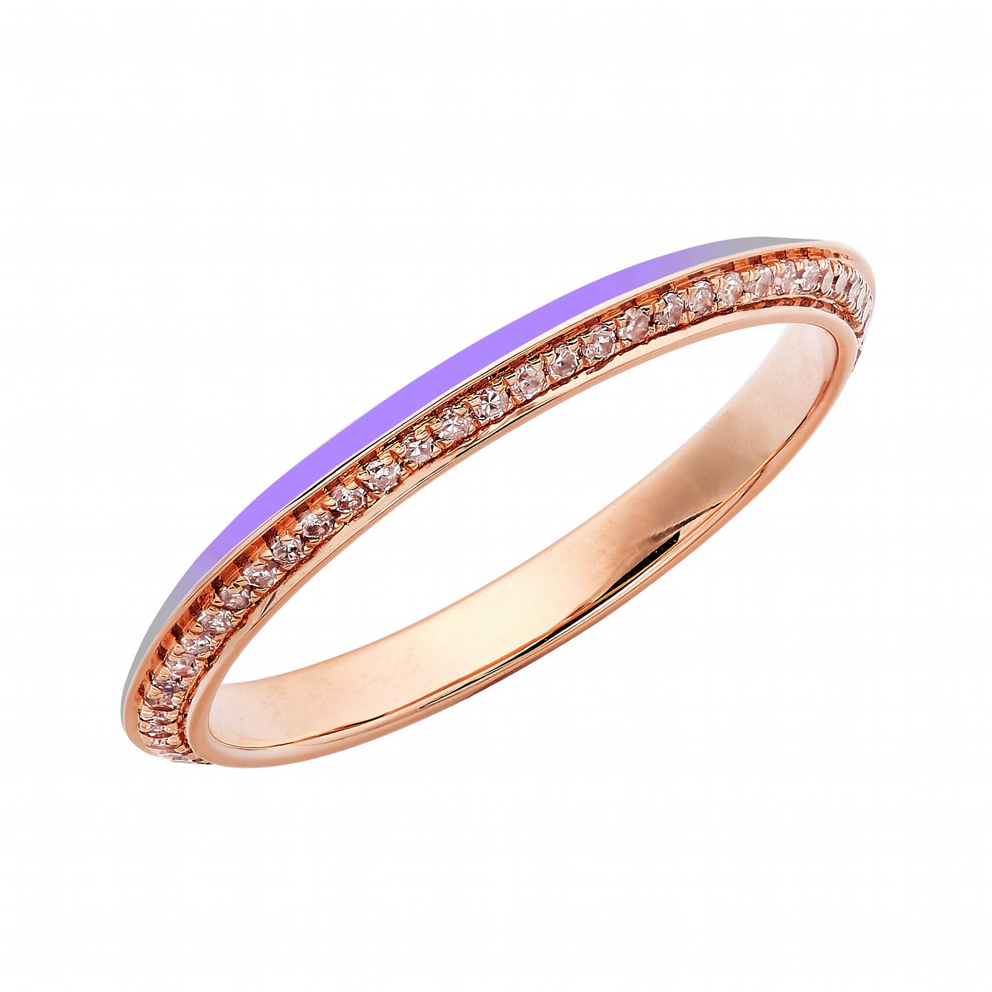 Diamond & Lavender Enamel Eternity Band