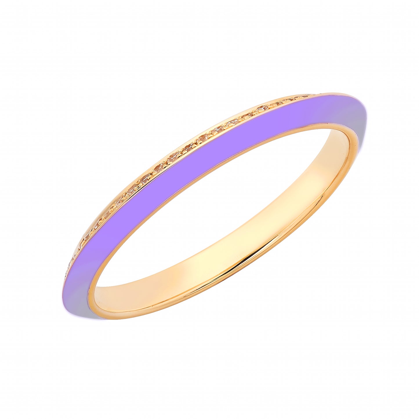 Diamond & Lavender Enamel Eternity Band