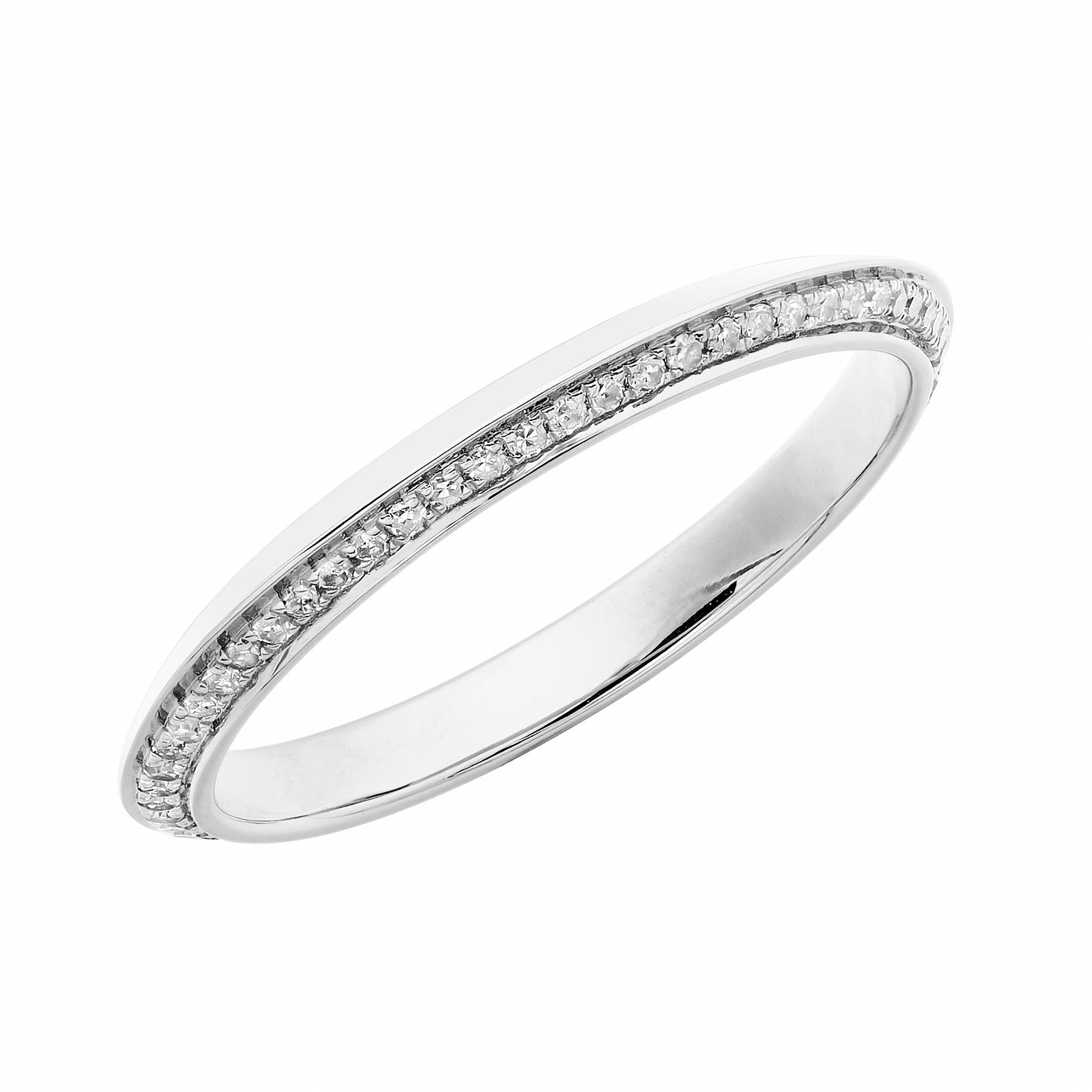 Diamond & White Enamel Eternity Band