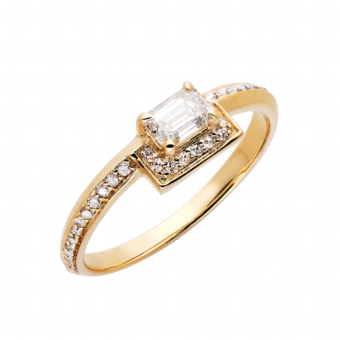 Emerald Geo Diamond Ring