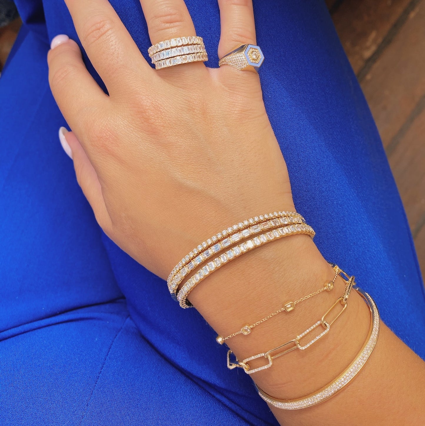 Mixed Fancy Cut Diamond By The Yard Bracelet