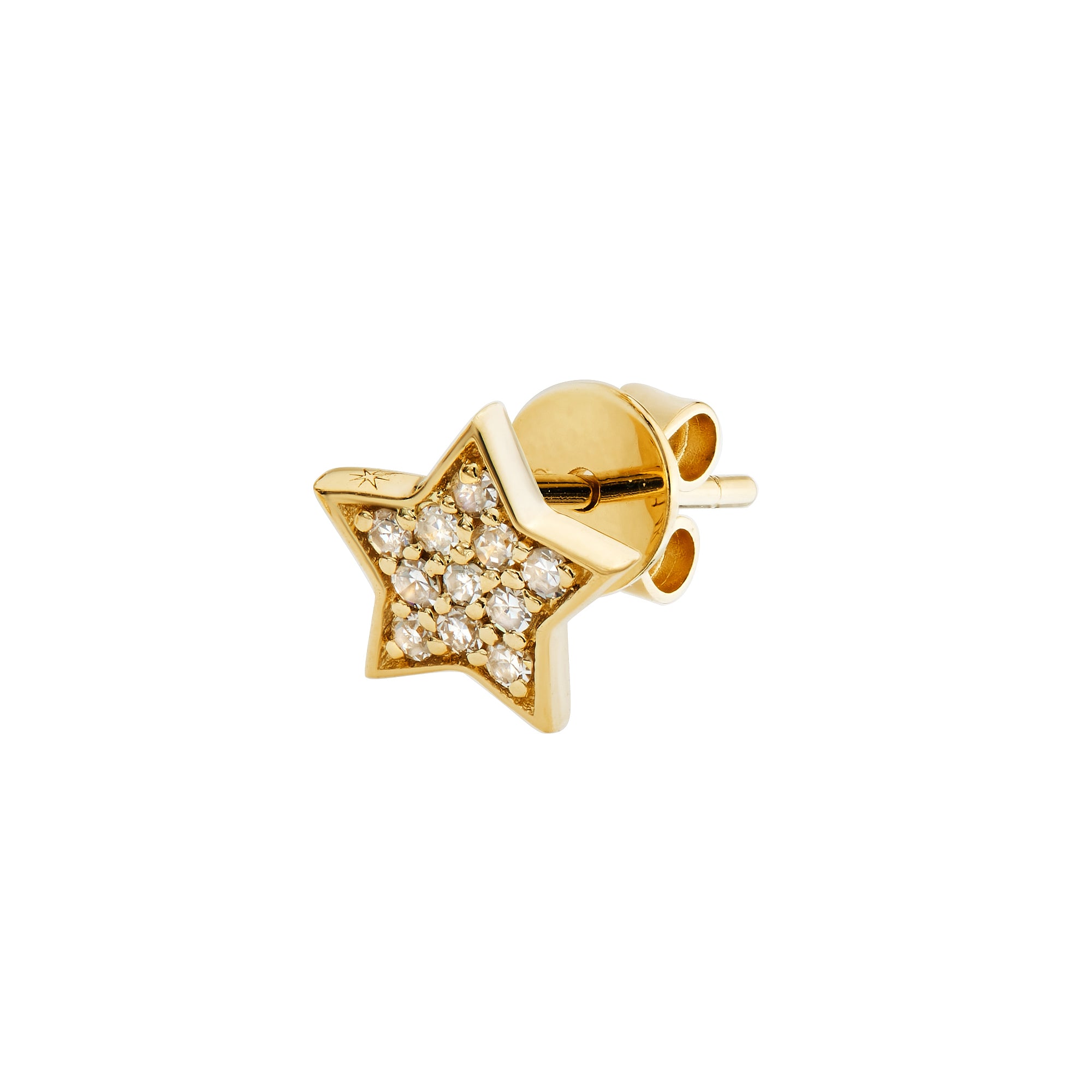 14K Gold Star Diamond Single Stud – FUSED 14K Gold Star Diamond Single Stud – FUSED