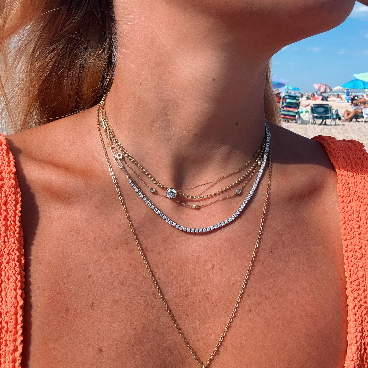 Paperclip and Tennis Necklace