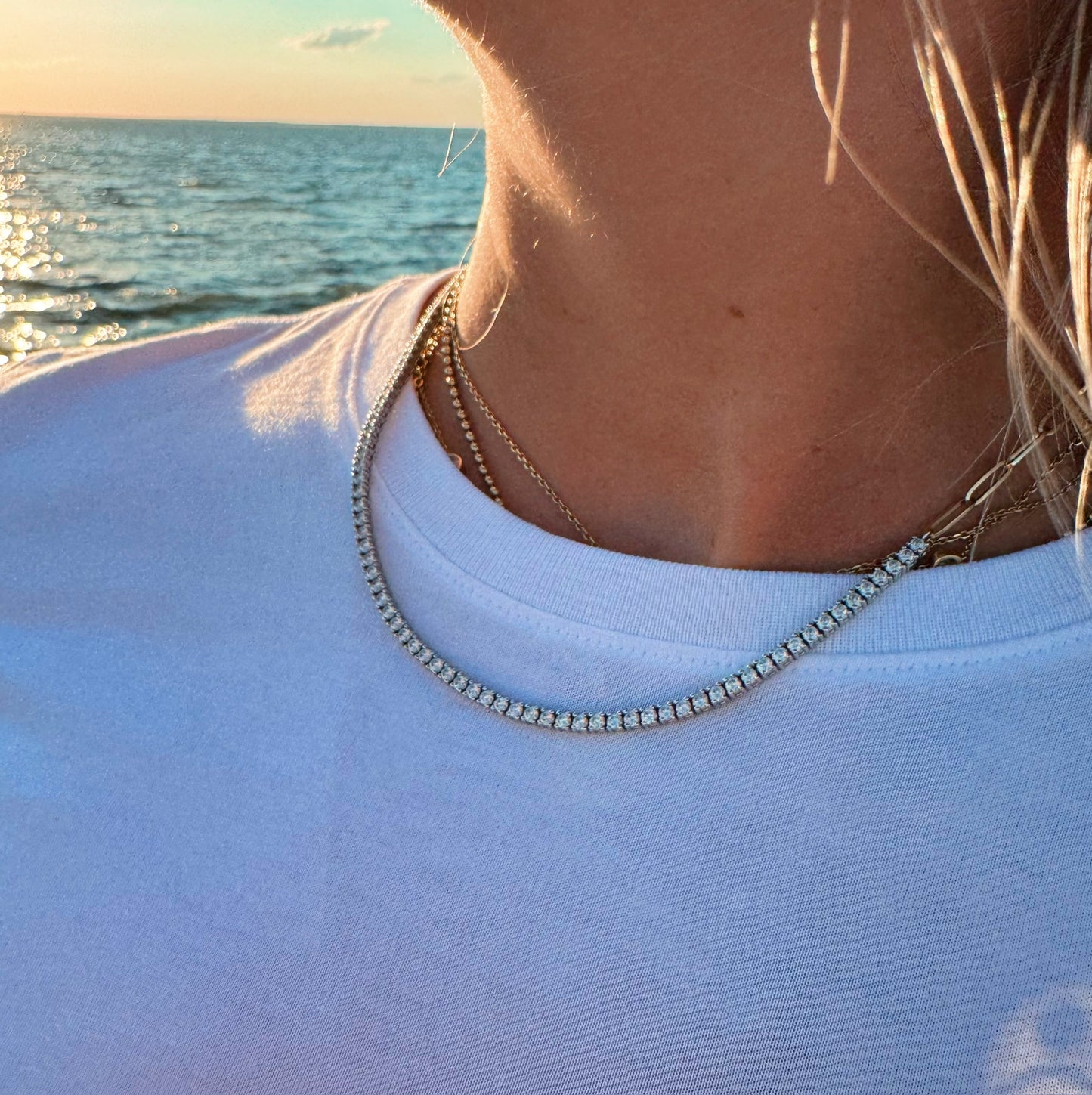 Paperclip and Tennis Necklace