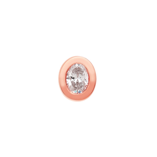 Oval Diamond Single Stud