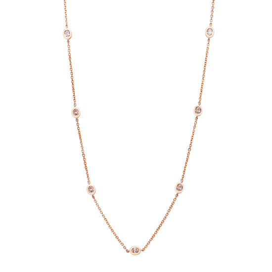 Oval diamond by the yard necklace