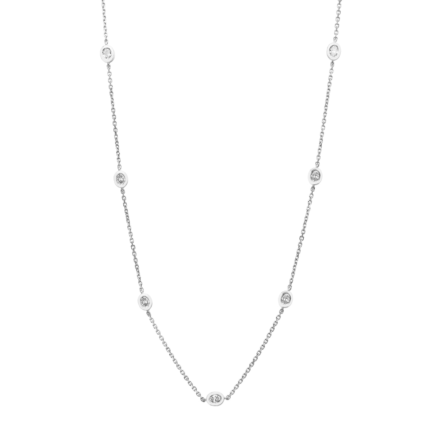 Oval diamond by the yard necklace