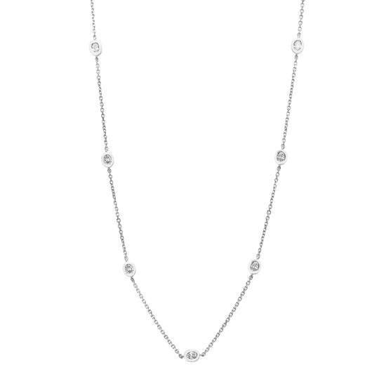 Oval diamond by the yard necklace