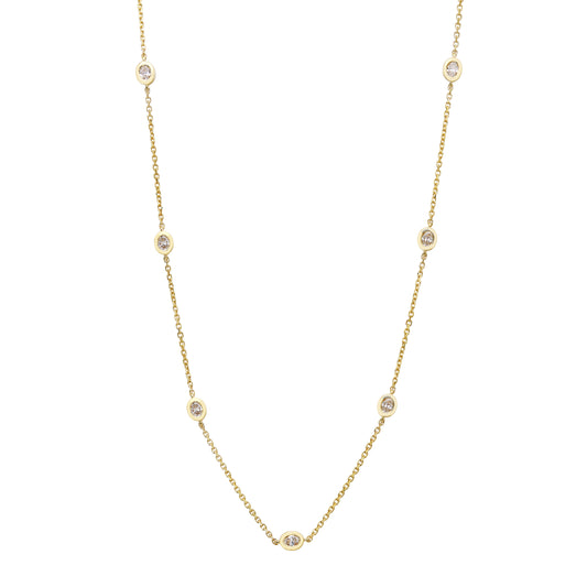 Oval diamond by the yard necklace