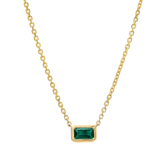 Emerald Cut Emerald Pendant