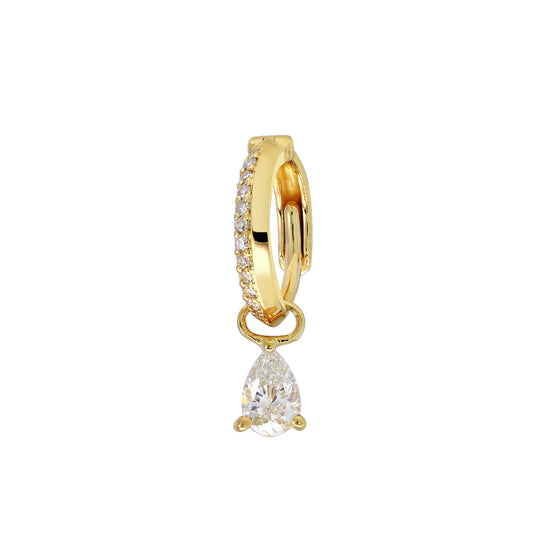 Pear Diamond Single Stone Huggie