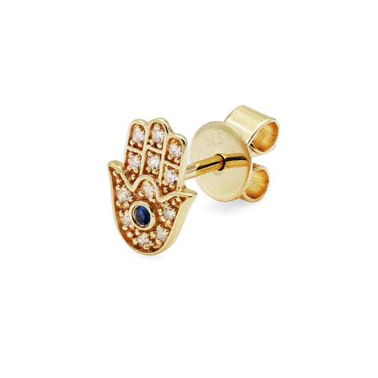 Hamsa Diamond Single Stud