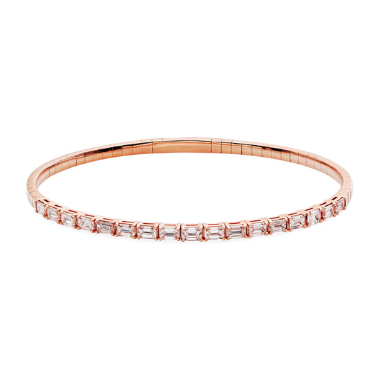 Flexible Baguette Diamond Tennis Bangle