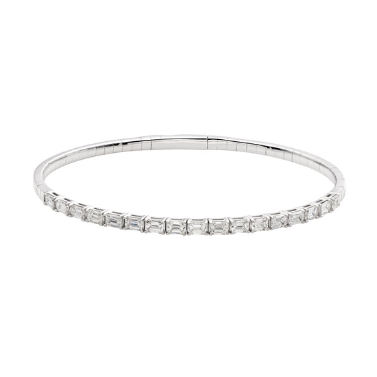 Flexible Baguette Diamond Tennis Bangle