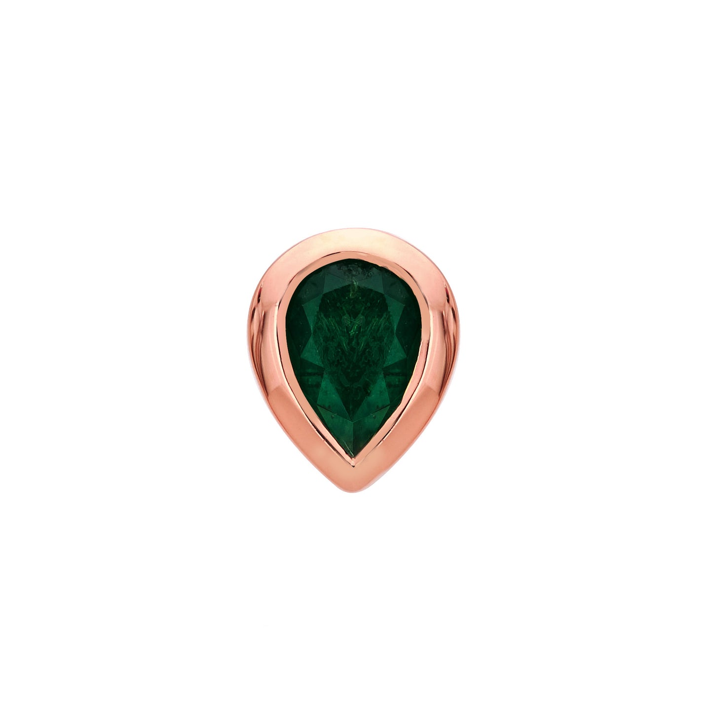 Green Emerald Pear Shape Stud