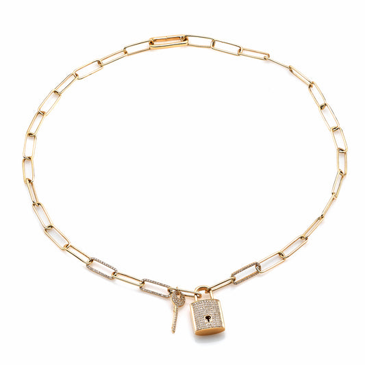 Lock & Key Diamond Necklace