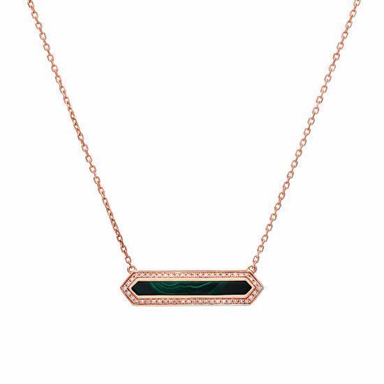 Bar Diamond & Malachite Pendant