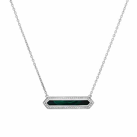 Bar Diamond & Malachite Pendant