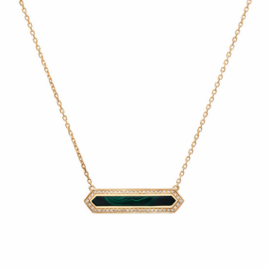 Bar Diamond & Malachite Pendant